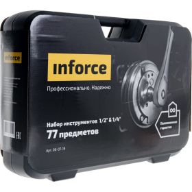 Набор инструментов Inforce 77 предметов 1/2 дюйма и 1/4 дюйма 06-07-19 (артикул 15782286) – фото 4