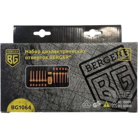 Набор диэлектрических отверток до 1000V, 13шт Berger BG BG1064 (артикул 15634045) – фото 2