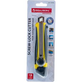 Нож 18 мм, роликовый фиксатор, резиновые вставки, блистер BRAUBERG 235402 (артикул 15867250) – фото 8