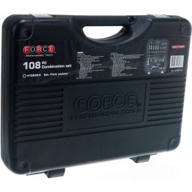 Набор головок и приспособлений FORCE 108 предметов 1/2, 1/4 6 гранные головки 41082R-5 (артикул 15602948) – фото 4