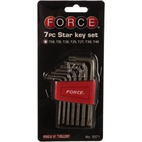 Набор Г-образных ключей с внешней звездочкой FORCE Т10-Т40 7 предметов 5071 (артикул 15602738) – фото 2