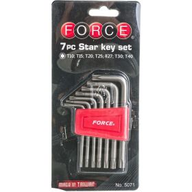 Набор Г-образных ключей с внешней звездочкой FORCE Т10-Т40 7 предметов 5071 (артикул 15602738) – фото 6