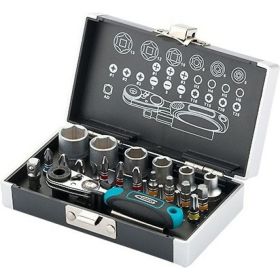 Набор бит и торцевых головок 1/4", магнитный адаптер GROSS 11361 (артикул 13946235) – фото 2