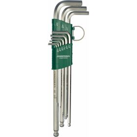 Набор торцевых шестигранных ключей с шаром 1/16"-3/8" 9 шт. Jonnesway X-TRA LONG H06SA209S (артикул 13938700) – фото 1
