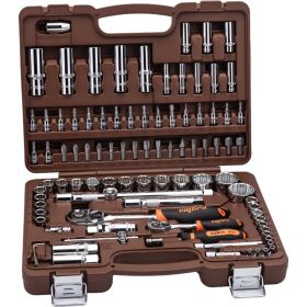 Набор инструмента для автомобиля с 12-гр. головками 1/2"DR и 1/4"DR, 94 предмета Ombra OMT94S12 (артикул 15087650) – фото 1