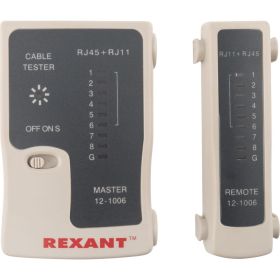 Тестер кабеля RJ-45+RJ-11 HT-C004 TL-468 REXANT 12-1006 (артикул 15590582) – фото 1