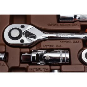 Набор инструмента для автомобиля с 12-гр. головками 1/2"DR и 1/4"DR, 94 предмета Ombra OMT94S12 (артикул 15087650) – фото 8