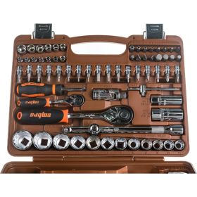 Набор инструментов для автомобиля с 12-гр. головками 1/2"DR и 1/4"DR, 82 предмета Ombra OMT82S12 (артикул 15087649) – фото 2