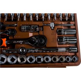 Набор инструментов для автомобиля с 12-гр. головками 1/2"DR и 1/4"DR, 82 предмета Ombra OMT82S12 (артикул 15087649) – фото 6