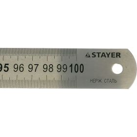 Нержавеющая линейка с двухсторонней гравированной шкалой 1м STAYER PROFI 3427-100_z01 (артикул 15545002) – фото 2