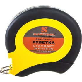 Рулетка SANTOOL 20м x 10 мм со стальной лентой в обрезиненном закрытом корпусе 050104-020 (артикул 15504367) – фото 4