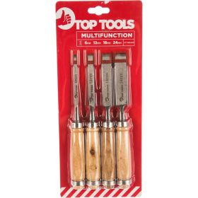 Набор стамесок (6-24 мм, 4 штуки) Top Tools 09A320 (артикул 15749179) – фото 2