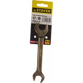 Гаечный рожковый ключ STAYER MASTER 27038-17-19 (артикул 15542885) – фото 2