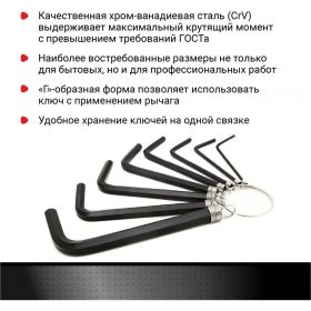 Набор шестигранных ключей Vira CS 8 предметов 303146 (артикул 15740018) – фото 7