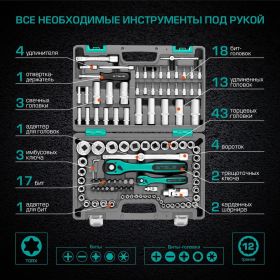 Набор инструментов 109 предметов 12 гранные головки STELS 14122 (артикул 15874543) – фото 21