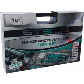 Набор инструмента 1/4", 3/8", 1/2", CrV, S2, усиленный кейс, 151шт STELS 14114 (артикул 15568961) – фото 8