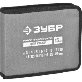 Набор пробойников для кожи 3-25мм, 15шт Зубр МАСТЕР 22949-H15 (артикул 15513070) – фото 5