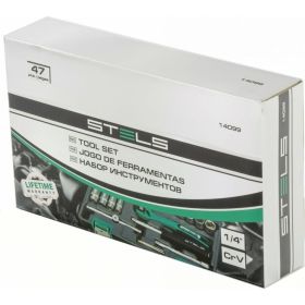 Набор инструмента 1/4", CrV, S2, усиленный кейс, 47шт STELS 14099 (артикул 15568894) – фото 5
