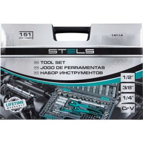 Набор инструмента 1/4", 3/8", 1/2", CrV, S2, усиленный кейс, 151шт STELS 14114 (артикул 15568961) – фото 27