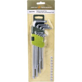 Набор длинных ключей TORX 9 шт с отверстием ДТ/40 Дело Техники 563592 (артикул 15291209) – фото 2