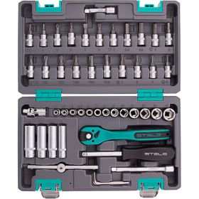 Набор инструмента 1/4", CrV, S2, усиленный кейс, 47шт STELS 14099 (артикул 15568894) – фото 11